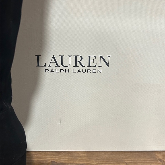 Lauren Ralph Lauren Over the Knee Black leather Boots new in box size 10 - Picture 6 of 11